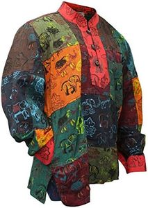 SHOPOHOLIC FASHION Camisa de verano para hombre con diseño de abuelo, multicolor, XXL