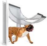 URSPET Dog Door for Exterior Doors: Heavy Duty Aluminum Doggie Door, Extreme Weather Doggy Door, Giant Dog Door for Large Dogs Up to 1000 lbs, Dual Flap Insulated Dog Door, Lockable (L)