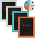 VIOLABBEY 8x10 Picture Frame Set of 4, Colorful Photo Frame of Modern Style, High Definition Tempered Real Glass, Wall mounted or Tabletop Display (Blue+light blue+orange+apricot)