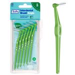 Tepe Adult Interdental Brush Angle, Angled Manual Dental Brush For Teeth Cleaning, Pack Of 6, 0.8 Mm, Large Gaps, Green