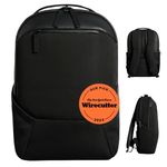 Troubadour Apex Compact Backpack Premium Vegan, Waterproof Material - Laptop Sleeve, Comfort Straps, Black, Apex 3.0, Travel Backpacks