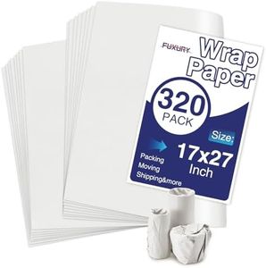 Fuxury Packing Paper Sheets for Moving 320 Sheets with Fragile Stickers,17x27 Inch Small Plain Wrapping Paper for Shipping Moving, Suit for china/Vase/Glass/Plates Protecting, Box Filler