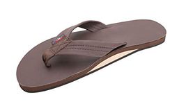 Rainbow Sandals Men's Single Layer Classic Leather Sandal with Arch Support, Classic Mocha, Large US