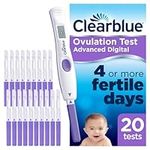 Clearblue Advanced Digital Ovulation Tests Kit (OPK), Double Your Chances Of Getting Pregnant, 1 Digital Holder And 20 Ovulation Tests, Packaging May Vary