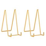 Plate Holder Easel Display Stand - 8 inch Metal Plate Stands for Display - Tabletop Picture Stand - Gold Iron Easels for Display Pictures | Photo Frames | Book | Decorative Plates | Plaque -2 Pack