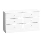 prepac WDBR-0402-1-V Astrid 6-Drawer Dresser, Crystal White