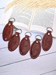 Highlark Premium And Exclusive Leather Keychain | Key Ring Hook | Key Chain For Home, Office, Car & Bike | Heavy Duty Keychain For Men And Women (Set Of 5), Brown