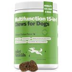 Deley Naturals 15 in 1 Dog Multivitamin Treats, 120 Grain Free Soft Chews - Immune System, Skin & Coat, Joint Support & Digestion - Vitamins for Dogs of All Ages - Made in USA - Chicken Flavor