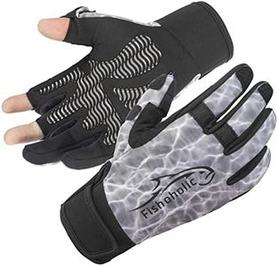 Fishoholic Cold Weather Fishing Gloves w' Super Grip for Men and Women Winter Kayaking Paddling Biking Hiking Rowing or Taking Photos Fishaholic
