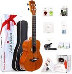 AKLOT Concert Ukulele Solid Mahogany Ukelele 23 inch Beginners Starter Kit with Free Online Courses and Ukulele Accessories (AKC23)