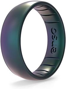 Enso Rings Classic Legend Silicone Ring - A Silicone Ring Made in The USA - an Ultra Comfortable, Breathable, and Safe Silicone Ring - Men's and Women's Silicone Wedding Ring (Mermaid, 8)