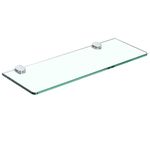 Sayayo Bathroom Glass Shelf 15 Inch, Bathroom Shelves with Tempered Glass Rectangular Wall Mounted, Polished, CGBL1012R-C