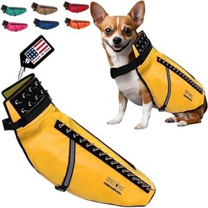 CoyoteVest Dog Harness Protection Vest, Reflective Dog Accessories with Spikes to Shield Your Pet from Raptor and Animal Attacks, Proudly Made in America (Large, Yellow)