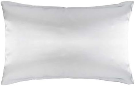 Hodeco Nature Silk Pillowcase Toddler Size for Hair and Skin Double Side 600 Thread Count 19MM Grey Silk Pillow Case 14x20 Inches 100% Mulberry Silk Pillow Cover for Bed 36x51CM, Silver Gray, 1 Piece