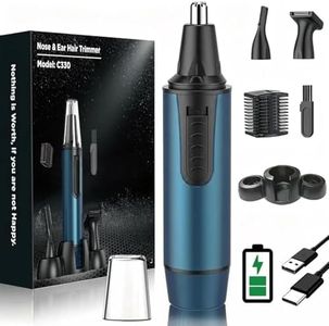 AREYZIN Ear and Nose Hair Trimmer Professional USB Rechargeable Nose Trimmer for Men and Women Nose Clippers Eyebrow Facial Hair Trimmer Body Grooming Kit IPX7 Waterproof Dual Edge Blades