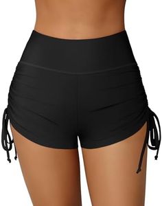 ATTRACO Womens Board Shorts Black Swimming Shorts High Waist Tankini Shorts Plus Size Swim Trunk 3X