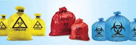 Ajaya Enterprises Bio-Hazard Bio-Medical Waste Bag (Blue, Red and Yellow, 21 X 24 Inch) Pack of 45 Pieces