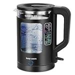 GABERLEE Electric Kettle, 1.7L, 3000W Fast Boil Quiet Glass Kettle with Blue LED, Auto Shut-Off and Boil-Dry Protection, Mesh Filter, Keep Warm Function, BPA-Free, Black