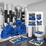 Yddsky Blue Rose 4 Pcs Shower Curta