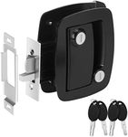 PAULINN RV Travel Trailer Entry Door Lock Black w/Paddle Deadbolt, 100% Metal Camper Door Latch Handle Zinc Alloy RV Door Lock Replacement, 4 Keys, Not Key Alike