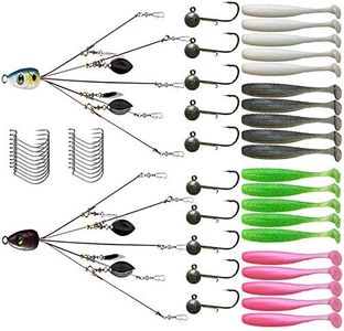 5 Arms Alabama Rig Fishing Lure, Umbrella Rig with Spinner for Striper, A-Rig for Boat Trolling Frashwater/Saltwater, with Soft Swimbait and Hooks for Bass Crappie Walleye Pickerel Trout Perch