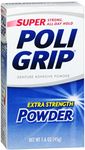 Super Poligrip Denture Adhesive Powder, Extra Strength 1.6 oz (Pack of 2)