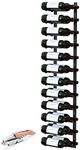 The Rack Co. Wall Series - Wall Mounted Wine Rack, Wine Bottle Storage, Satin Black Finish, Metal (1, 24 Bottles)