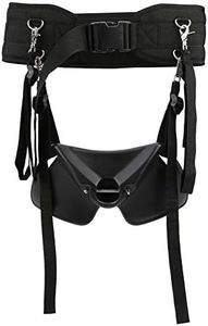 Alomejor Fighting Belt Adjustable Fishing Rod Fighting Belt Waist Rod Support Holder Fishing Pole Fixing Belt (Black + L)