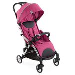 Chicco Goody Plus Stroller with Auto Folding Mechanism, Pram for 0m+ New Born / Baby / Toddler / Kid (Boy,Girl) Reclining Backrest, Transparent Wheels with Shock Absorbers, One-hand Easy Fold, Compact, Sturdy and Premium Finish, UV50+ Protection Canopy, (Upto 22 Kgs, Pink)