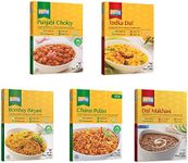 Ashoka Traditional Indian Meals 1932, Vegetarian Beans 'n Rice Meal Kit, Kosher Certified, All-Natural Variety Pack, Portable Heat & Serve Meals, Great for the Outdoors, No Preservatives, Pack of 5