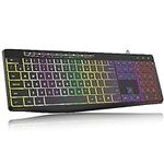 Wired Rainbow Backlit Keyboard, Qui