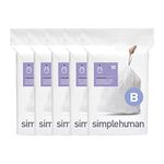 simplehuman Code B Custom Fit Drawstring Trash Bags, 6 Liter / 1.6 Gallon, White, 150 Count