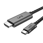 uni 4K USB C to HDMI Cable for Home Office 6ft (4K@60Hz), USB Type-C to HDMI Cable, Thunderbolt 4/3 HDMI Cord Compatible with iPhone 15 Pro/Max, MacBook Pro/Air, iPad Pro, Surface Book 2, Galaxy S23