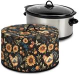 Cugasmaru Sunflower Rooster Kitchen Slow Cookers with 6 7 8 qt Slow Cooker Dust-proof Kitchen Slow Cooker Crock Pot Assecories Keep Kitchen Clean