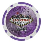 50 $500 Las Vegas 14 Gram Laser Graphic Poker Chips