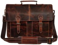 RUSTIC TOWN Leather Laptop Bag for Men - 16" Messenger Crossbody Briefcase Bag - Ideal for Office, College, & Travel - Durable Shoulder Bag - Gift for Men