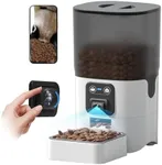 Automatic Cat Feeder with Manual Camera:2.4G WiFi Auto Pet Feeder with Video,Automatic Cat Food Dispenser with Two-Way Audio,Detachable for Easy Clean,1-10 Meals Per Day for Small Dog - 6L/25 Cup