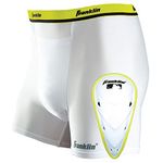 Franklin Sports-Youth Compression Short with Cup- Large/X-Large, White