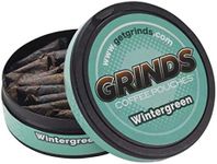 Grinds Coffee Pouches | 3 Cans of Wintergreen | Tobacco Free, Nicotine Free Healthy Alternative | 18 Pouches Per Can | 1 Pouch eq. 1/4 Cup of Coffee (Wintergreen)