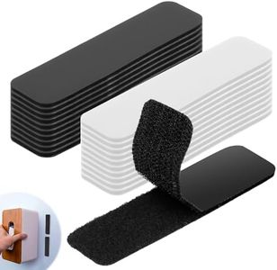 20 Pairs Reusable Strong Velcro Strips with Adhesive Backing, Perfect as Sticky Tape for Furniture Walls Storage Shoe Laces Door Frames, 10 x 2.5cm Reusable Damage Free Mounting Solution (Black/White)