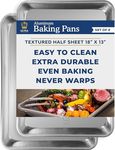 Ultra Cuisine Aluminum Pan Half Sheet Baking Pans Set of 2 - Oven-Safe and Warp-Resistant Oven Safe Baking Sheet - Easy to Clean Cookie Sheet - Even Airflow for Baking and Roasting Baking Sheet 18x13