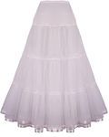 Shimaly Women's Floor Length Wedding Petticoat Long Underskirt for Formal Dress (S-M Ivory)