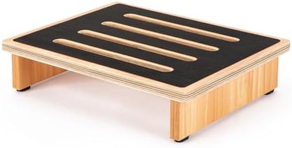 StrongTek One Step Stool for Adults with Non-Slip Rubber Stepping Surface, Portable Single Wooden Riser, 440 lb. Load Capacity for Kitchen, Bathroom, or Bedside, Kid and Senior Support (Natural)