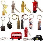 10 London Keyrings UK Souvenirs Gifts Keyrings Keychain British England Gift Tags GB Icon Mini Brelock England Union Jack Bus Tower UK British Landmark (10 Keychain Souvenir)