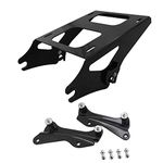 Gloss Black Two-Up Tour Pack Pak Mount Luggage Rack Quick-Detach ＆ 4 Point Docking Hardware Kit Compatible with Harley Touring Road King Electra Road Street Glide 2014-2022