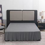TSUTOMI Grey Bed Skirt King Size Ruffled Bed Skirt with Split Corners, King Bed Skirt 14 Inch Drop, King Size Bed Skirt Grey for Ruffled Bed Skirt with Split Corners, Bed Skirt King Size