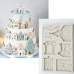 7horse® Xmas Christmas Tree House Silicone Mold for Fondant Cake Decor Chocolate Sugarcraft Gingerbread Baking Mould