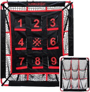 Superiornet 5x4FT Baseball Rebounder Net for Pitching and Batting Training – Multi-Sport Pitch Back Bounce Net – Softball, Soccer & Basketball Training Equipment for Kids and Adults