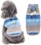 YEGUANGBEI Dog Sweaters Dog Warm Jacket Pet Clothes Sweaters Windproof Puppy Pullover Pet Winter Clothes for Small and Medium Dogs Cats (Blue, X-Large)