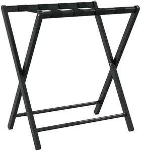 vidaXL Gepäckablage, Kofferständer mit viel Stauraum, Zusammenklappbare Kofferablage, Gepäckständer Kofferbock Kofferhocker, Schwarz Bambus